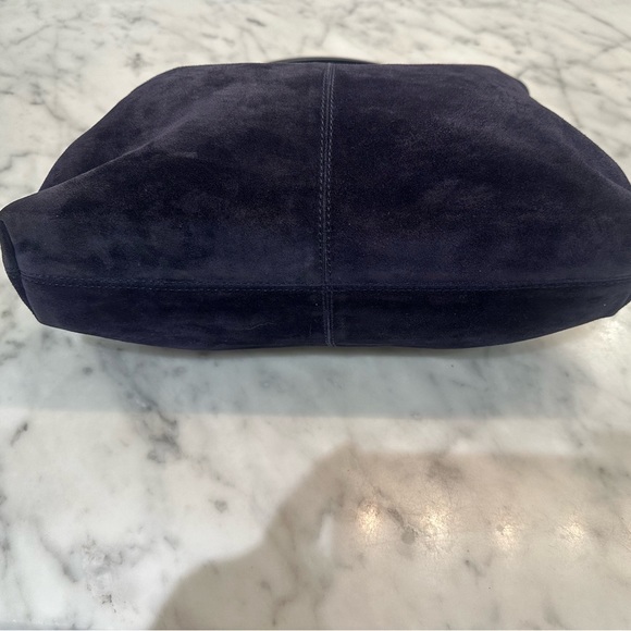 Kate Spade New York Suede Handbag - navy blue suede with patent leather - Picture 9 of 14